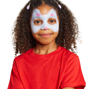 Add a pink nose and ears using a brush or a pink crayon.