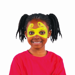 Step one, showing the start of creating outline for monster in bright yellow. 