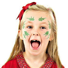 Step one, showing the start of creating leaf shapes beside each eye and above each eyebrows.