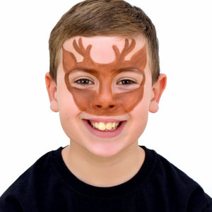 Step 1, start your Reindeer by using your brush and brown paint to create the main shape