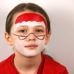 Step 2, give Santa a pair of black glasses that sit halfway down his nose 