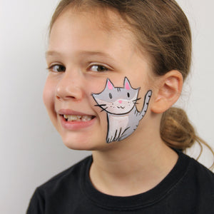 Step two, painting black outline and pink ears.